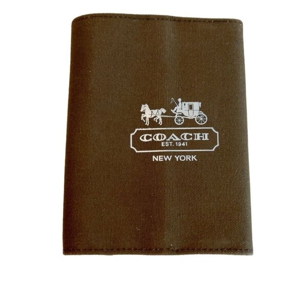 Vintage Coach Est 1941 New York Stationery Note Cover Brown Canvas Paper M7E76 - Picture 1 of 4